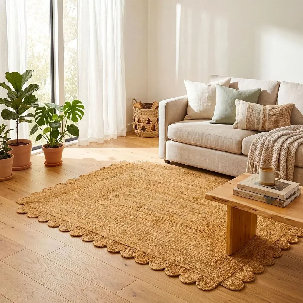 Handwoven 100% Natural Jute Rugs For Living Area,Bedroom,  5x8' (1139)